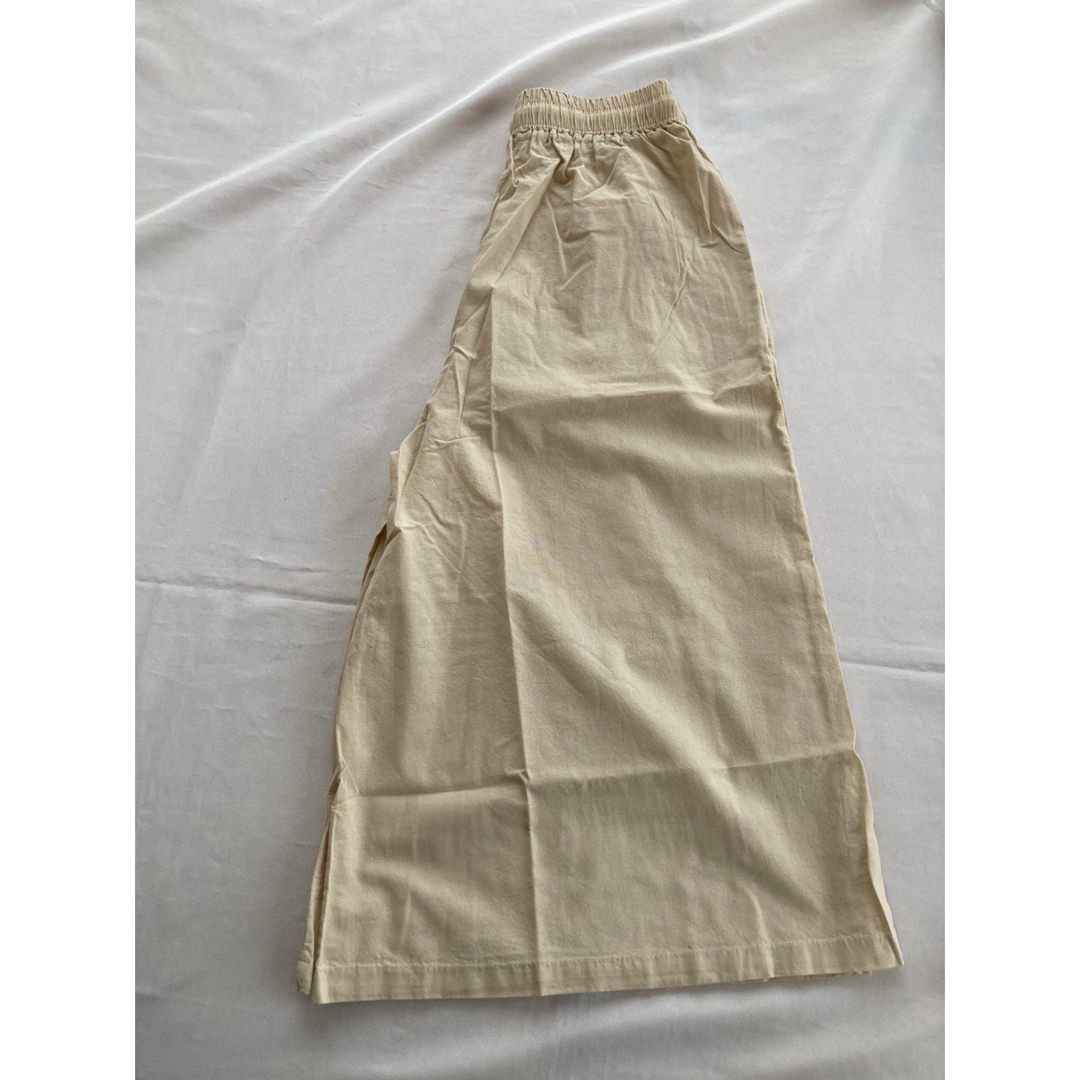 2XL ワイドパンツ ガウチョパンツ ベージュ 大きいサイズ 綿 麻 涼しい 夏 レディースのパンツ(カジュアルパンツ)の商品写真