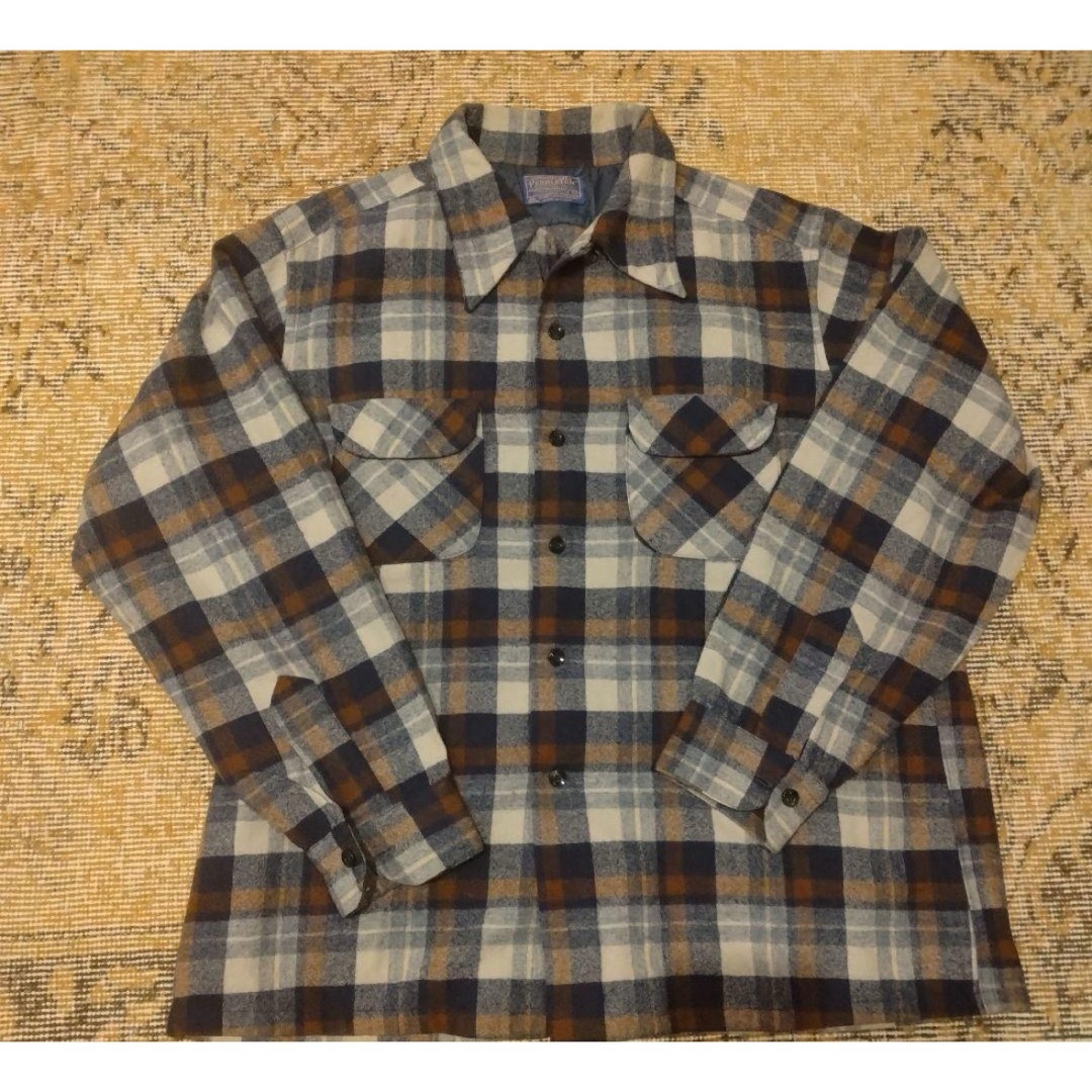 PENDLETON(ペンドルトン)の美品 ペンドルトン  70s 好配色 茶系 USA製ウールシャツ オンブレ メンズのトップス(シャツ)の商品写真