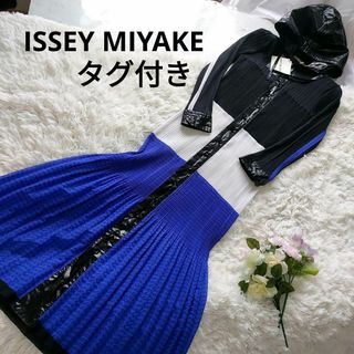 ISSEY MIYAKE - 希少　イッセイミヤケ　ロングワンピース　カーディガン　マルチカラー　切替　フード