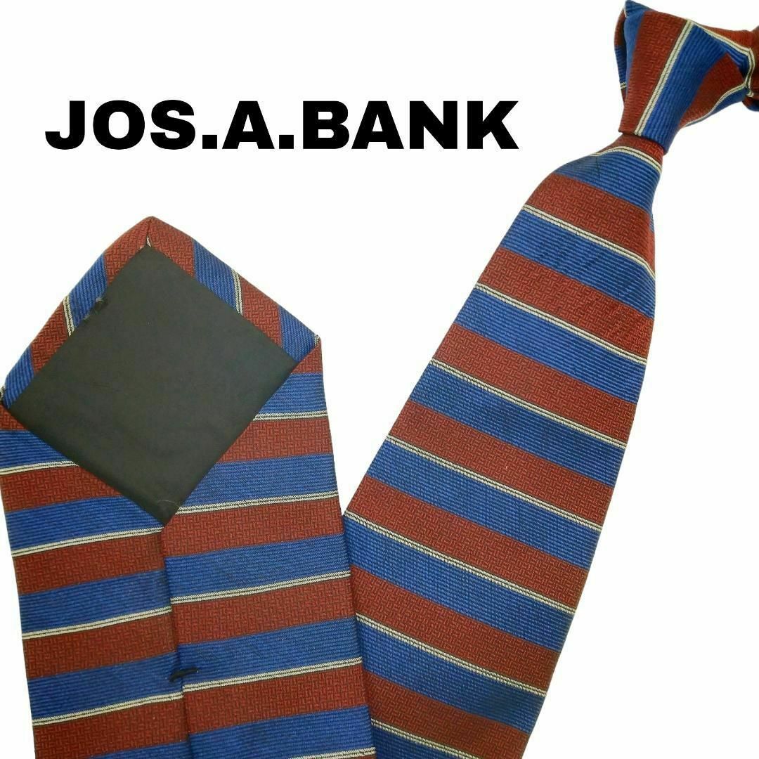 USA製JOS.A.BANK ネクタイ シルク100% 総柄 ボーダー柄u18 メンズのファッション小物(ネクタイ)の商品写真