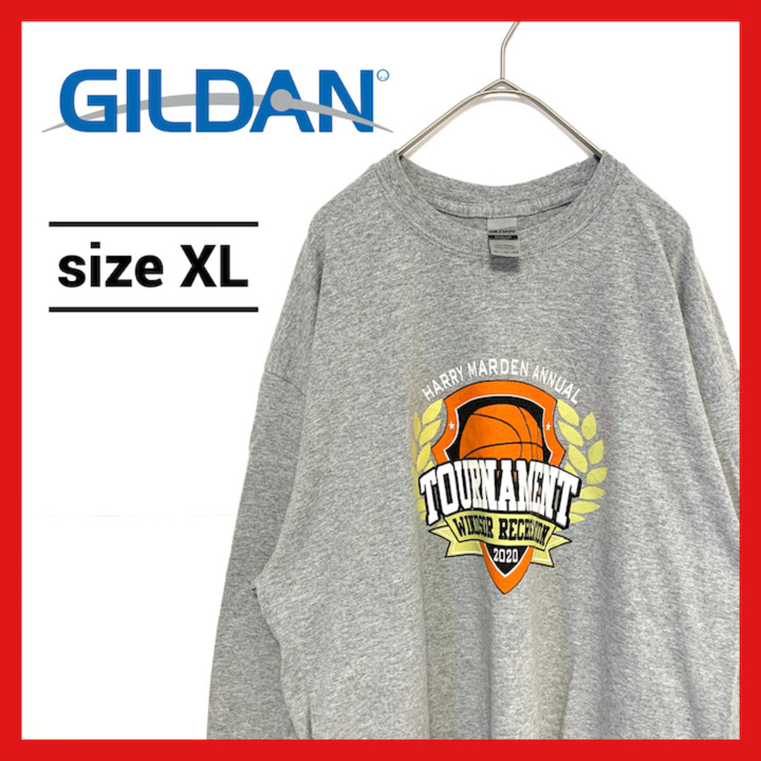 GILDAN(ギルタン)の90s 古着 ギルダン ロンT バスケットボール オーバーサイズ XL  メンズのトップス(Tシャツ/カットソー(七分/長袖))の商品写真