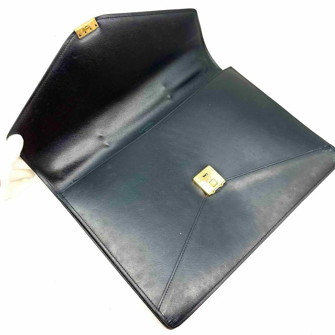 LANVIN(ランバン)のLANVIN ビジネスバッグ ブラック レザー ハンドバッグ 60513 メンズのバッグ(ビジネスバッグ)の商品写真