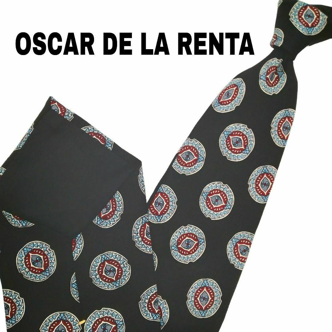 Oscar de la Renta(オスカーデラレンタ)のUSA製 Oscar de La Renta ネクタイ シルク 総柄u20 メンズのファッション小物(ネクタイ)の商品写真