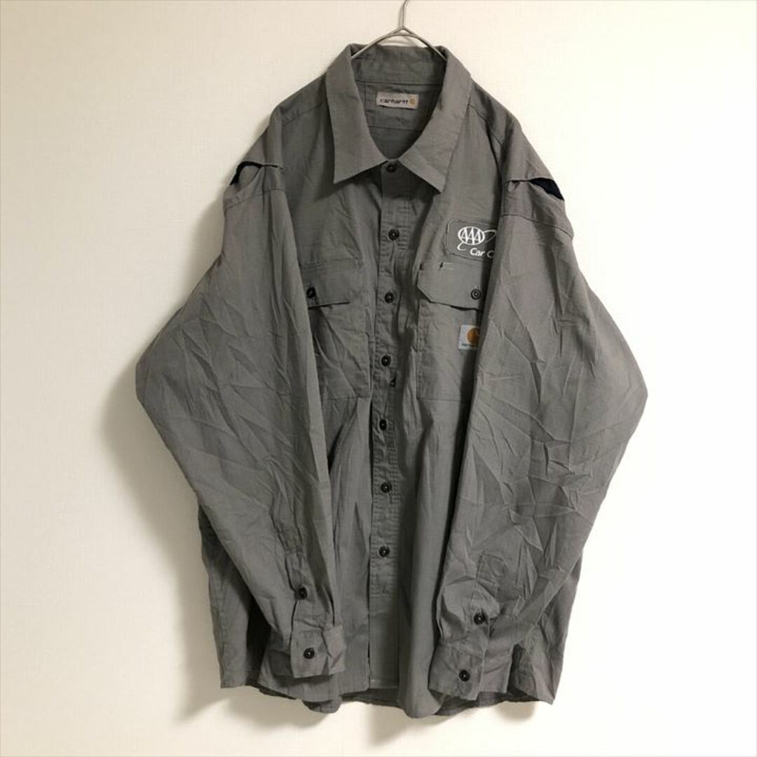 carhartt(カーハート)の90s 古着 カーハート 長袖シャツ ワークシャツ 企業ロゴ 2XL  メンズのトップス(シャツ)の商品写真