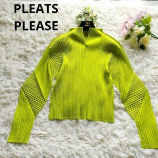 PLEATS PLEASE ISSEY MIYAKE - プリーツプリーズ　変形カットソー　ジグザグスリーブ　スキッパー　ビタミンカラー