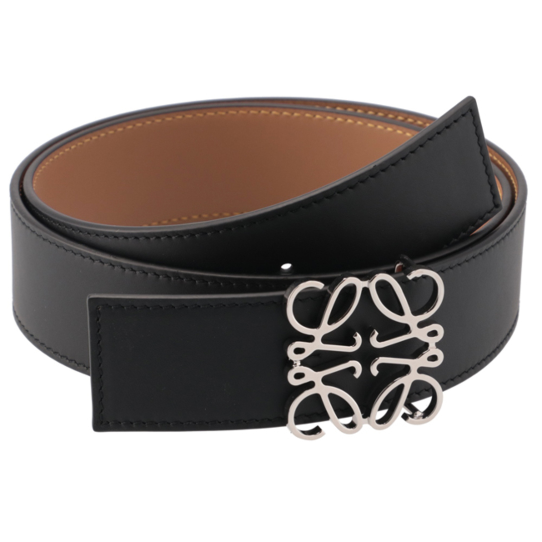 LOEWE(ロエベ)のロエベ/LOEWE ベルト メンズ REVERSIBLE ANAGRAM BELT 4CM レザーベルト BLACK/TAN/PALLADIUM 51501010-0008-1555 メンズのファッション小物(ベルト)の商品写真