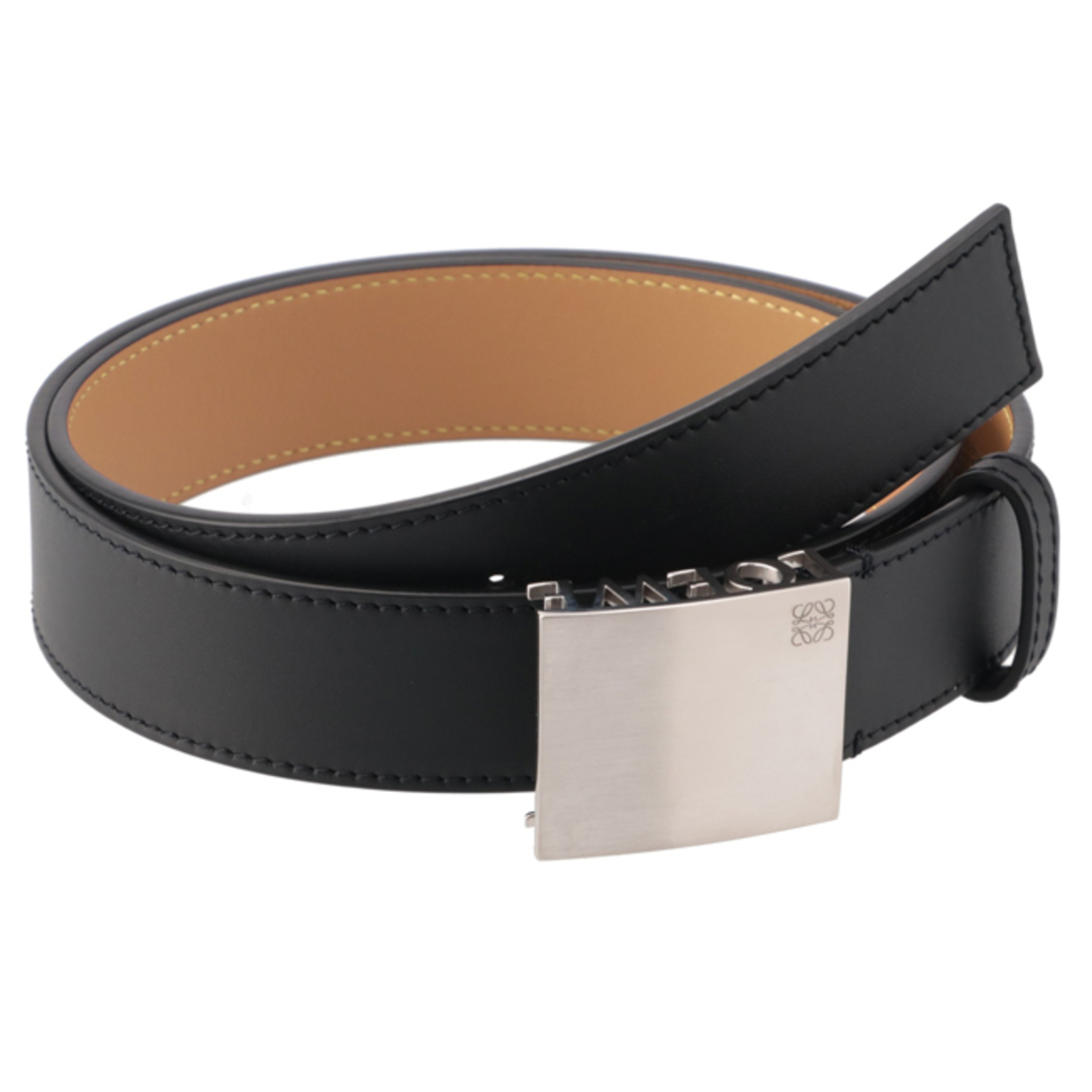 LOEWE(ロエベ)のロエベ/LOEWE ベルト メンズ LOEWE PLAQUE BELT 3.5CM レザーベルト BLACK/PALLADIUM E619Z20X20-0008-1341 メンズのファッション小物(ベルト)の商品写真