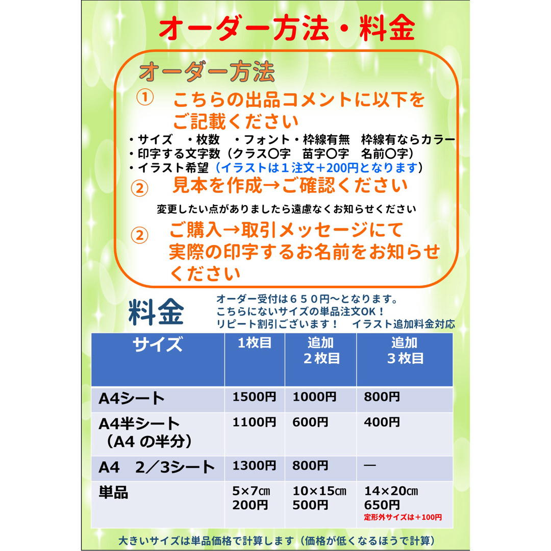 おなまえゼッケン  アイロン接着 布製品用 洗濯可能  ハンドメイド byアッコ ハンドメイドのキッズ/ベビー(ネームタグ)の商品写真