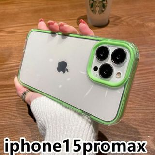 iphone15promaxケース カーバーおしゃれ グリーン 7(iPhoneケース)