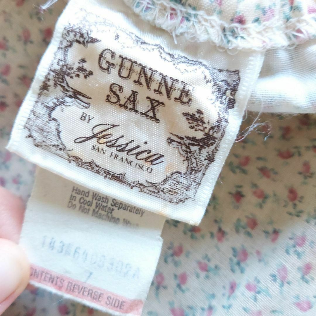 GUNNE SAX(ガニーサックス)の70s ガニーサックス　2way　ワンピース　花柄　刺繍　レース　Aライン　7号 レディースのワンピース(ロングワンピース/マキシワンピース)の商品写真