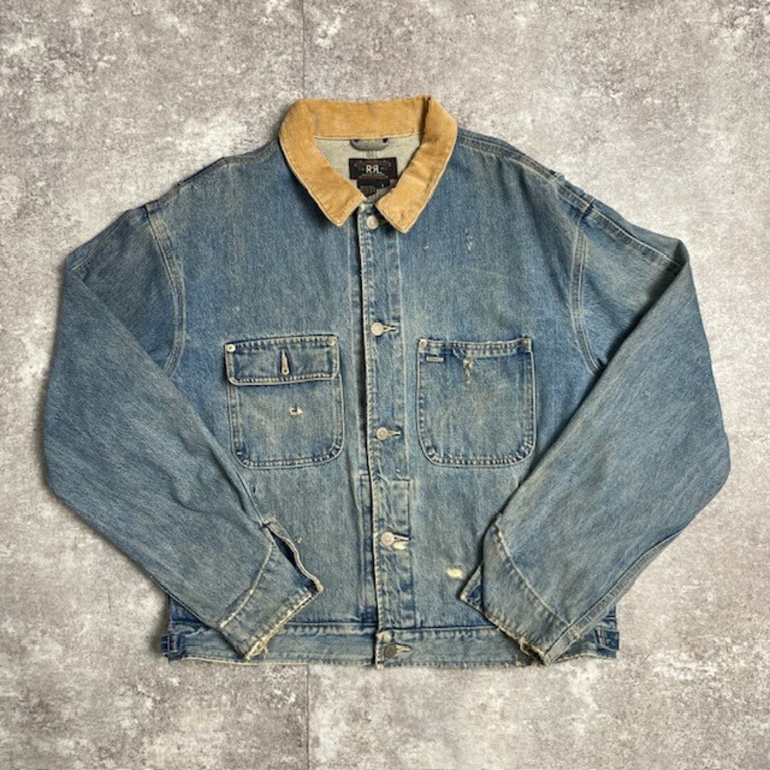 RRL(ダブルアールエル)の90's 90s RRL 三ツ星タグ デニムジャケット USA製 ラルフローレン Gジャン 希少 ヴィンテージ 356U メンズのジャケット/アウター(Gジャン/デニムジャケット)の商品写真