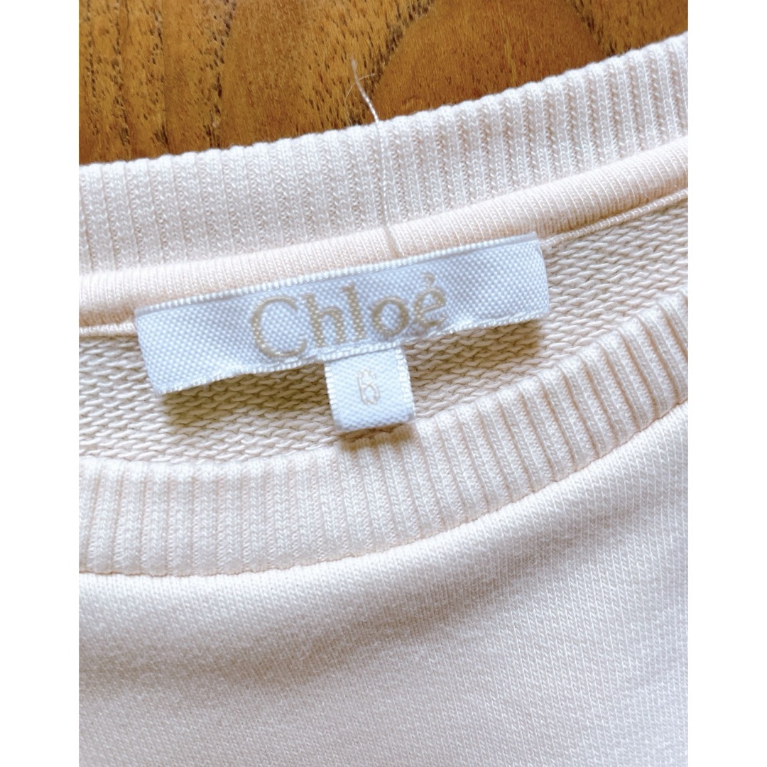 Chloe(クロエ)のChloe ロゴワンピース　スウェット　アイボリー　キッズ6 120 キッズ/ベビー/マタニティのキッズ服女の子用(90cm~)(ワンピース)の商品写真