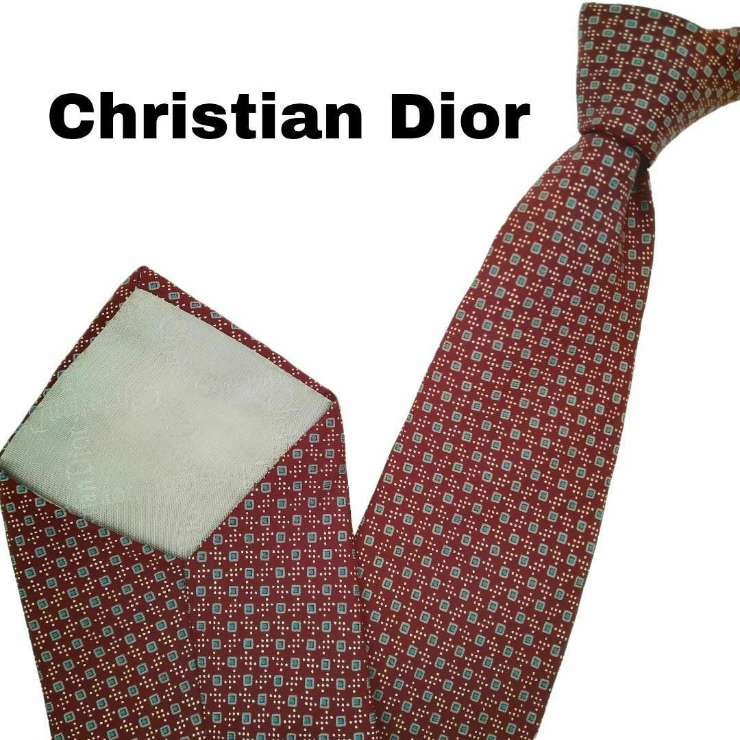 Christian Dior(クリスチャンディオール)のクリスチャンディオール ネクタイ イタリア生地 シルク 総柄 小紋柄u23① メンズのファッション小物(ネクタイ)の商品写真