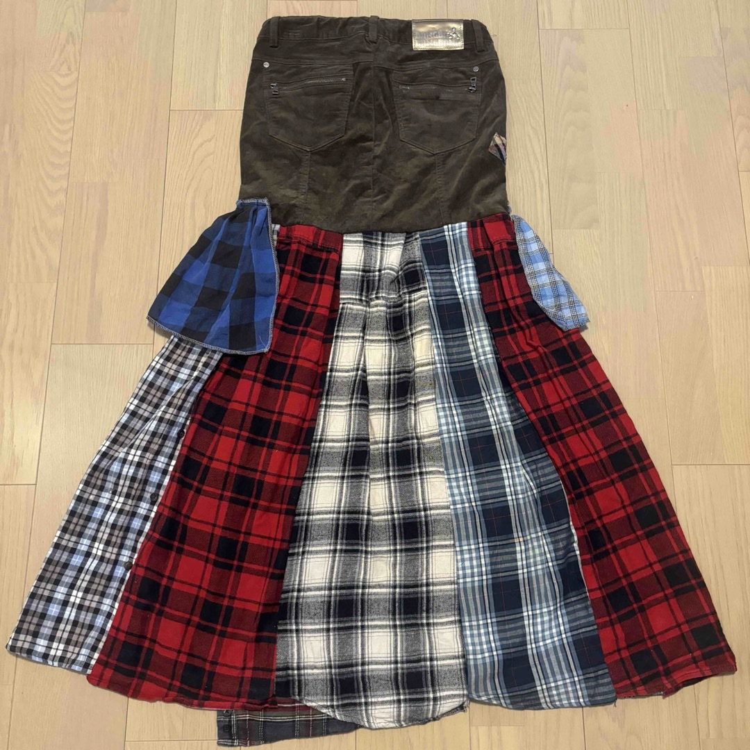 Remake Blue way plaid long skirt 再構築 レディースのスカート(ロングスカート)の商品写真
