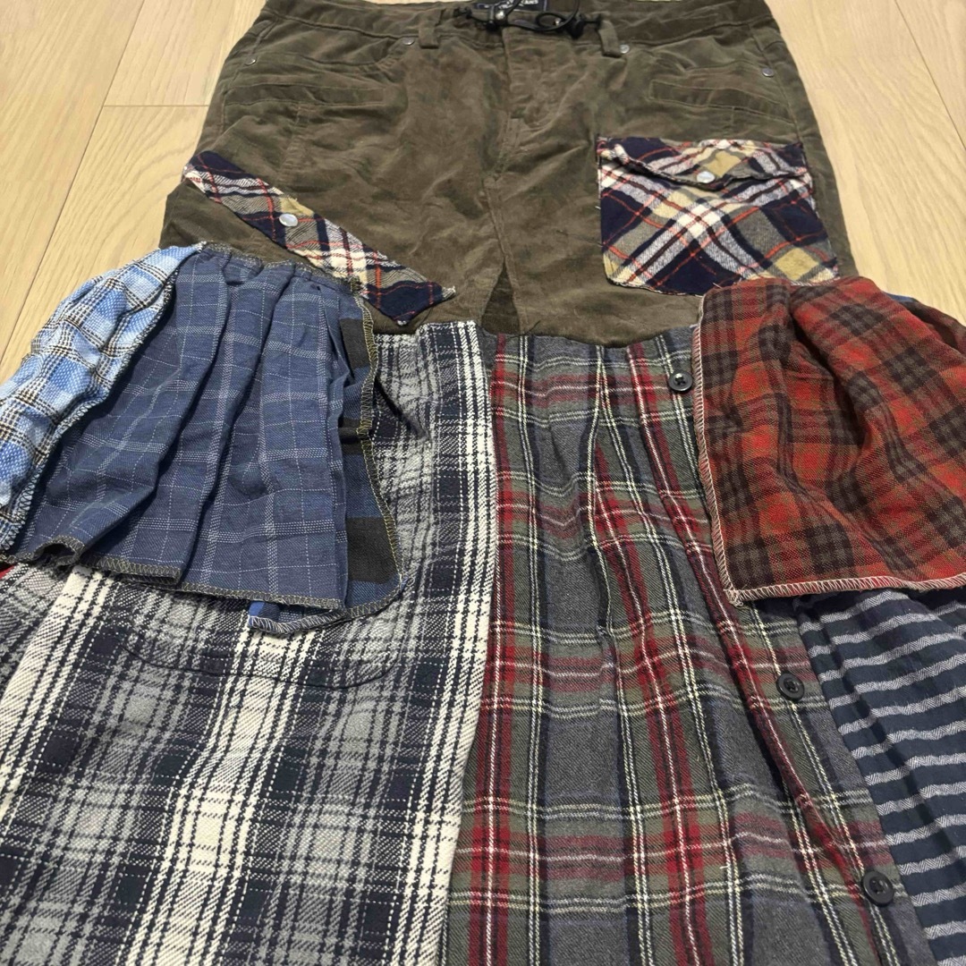 Remake Blue way plaid long skirt 再構築 レディースのスカート(ロングスカート)の商品写真