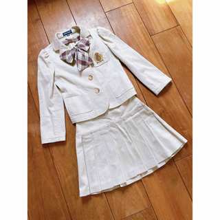 ラルフローレン(Ralph Lauren)の美品ラルフローレン　オフホワイト　リボン付　ジャケット　ブレザー　スカート120(ジャケット/上着)