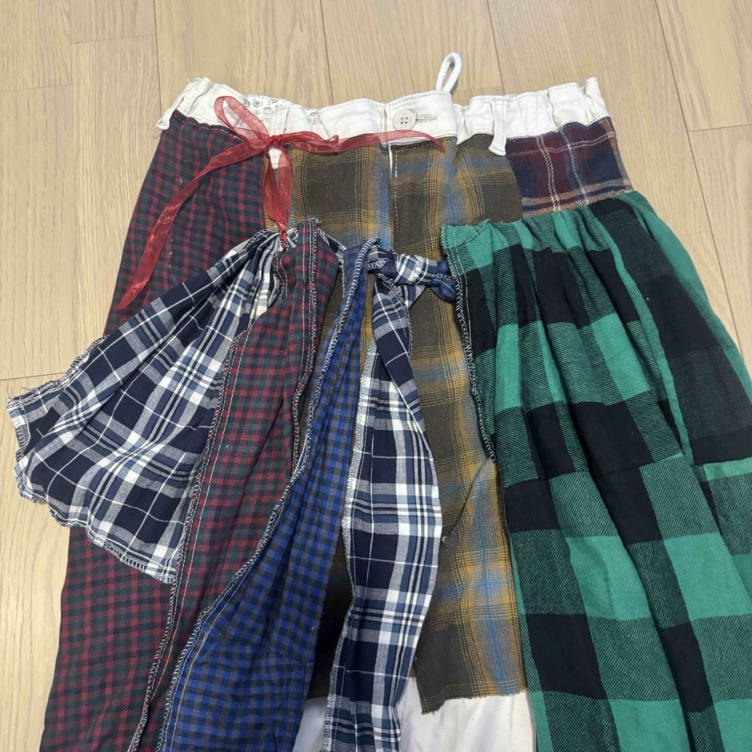 Remake Lee denim long skirt チェック柄 再構築 レディースのスカート(ロングスカート)の商品写真