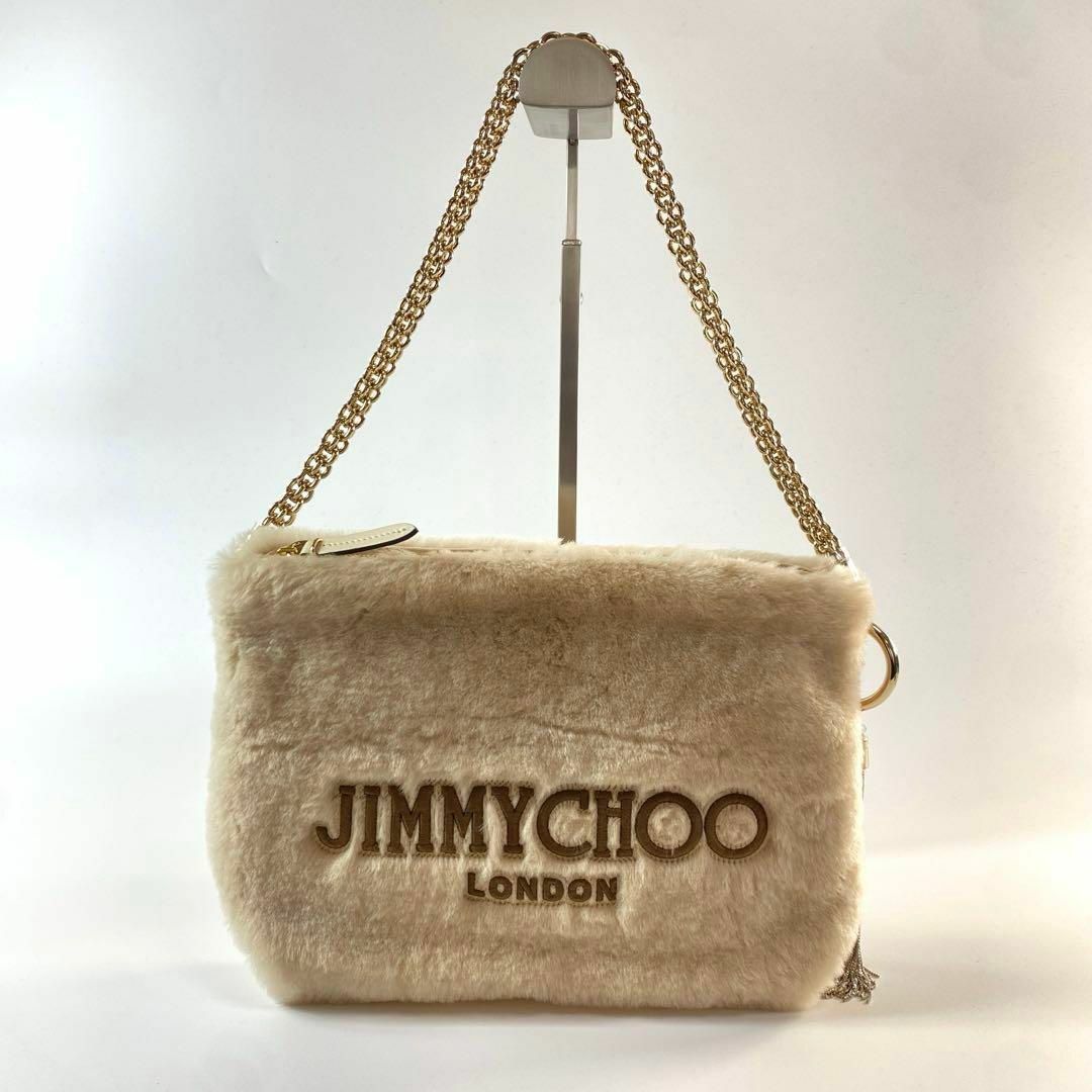 JIMMY CHOO(ジミーチュウ)の美品 JIMMY CHOO Callie ショルダー チェーン バッグ ファー レディースのバッグ(ショルダーバッグ)の商品写真