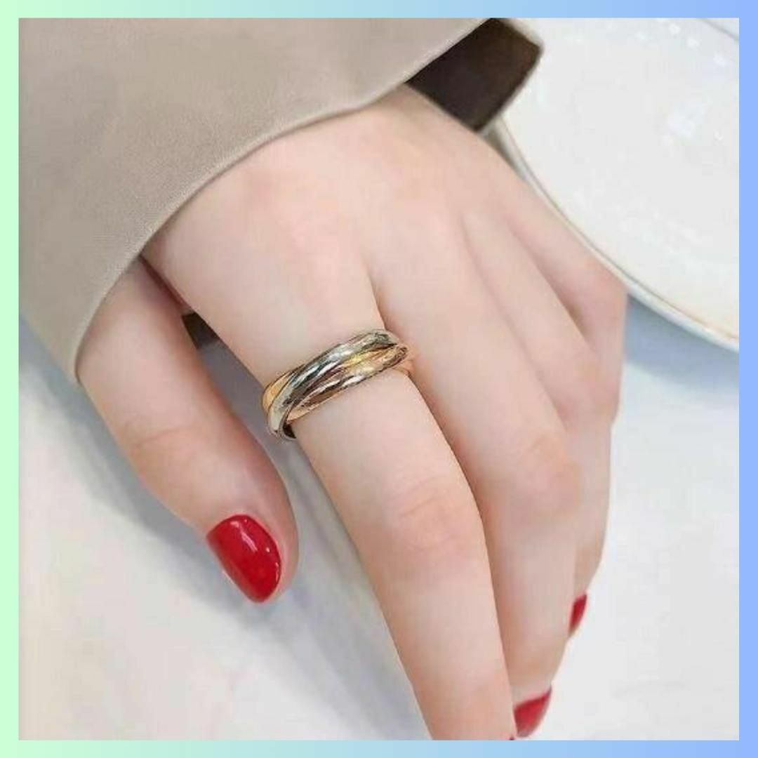 トリニティリング 16号 三連リング 指輪 ピンクゴールド ゴールド メンズのアクセサリー(リング(指輪))の商品写真