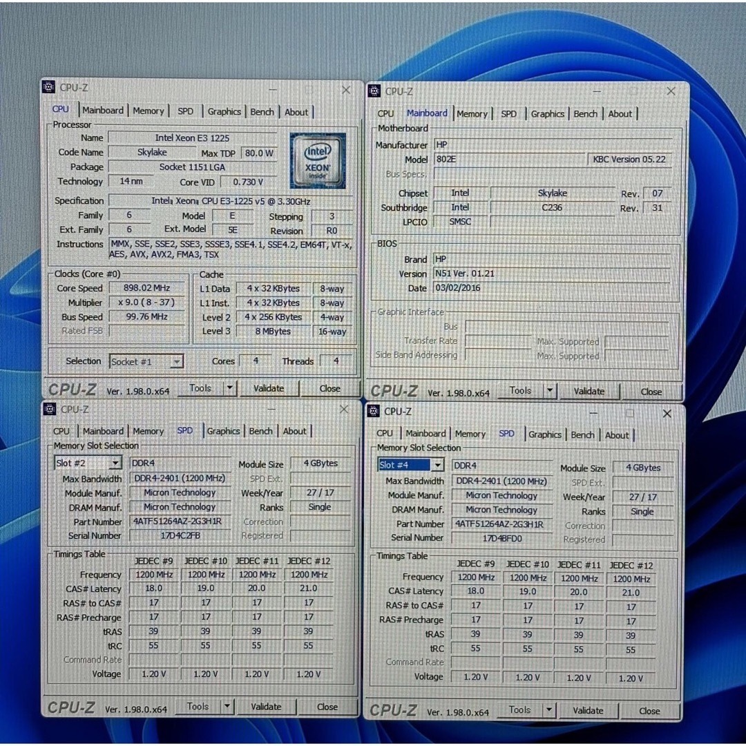 HP(ヒューレットパッカード)のZ240/Xeon E3-1225 V5/SSD/メ8/K600/Office スマホ/家電/カメラのPC/タブレット(デスクトップ型PC)の商品写真