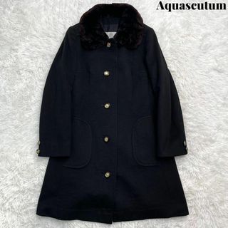 Aquascutum アクアスキュータム カシミヤ ウール コート 金ボタン