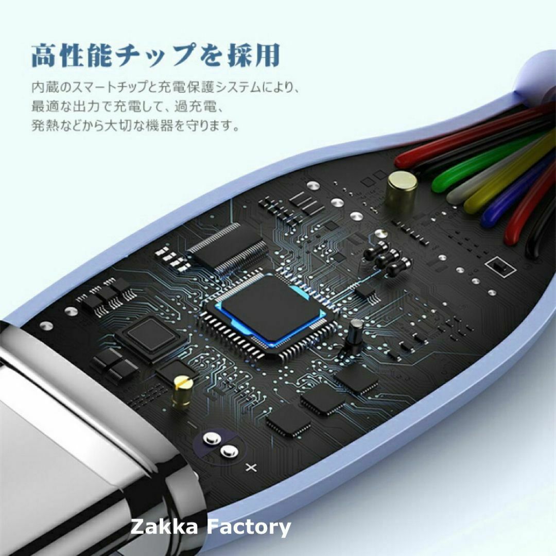 緑 2m 超高速 USB TypeC 充電器スマホ 充電 ケーブル タイプC スマホ/家電/カメラのスマートフォン/携帯電話(バッテリー/充電器)の商品写真