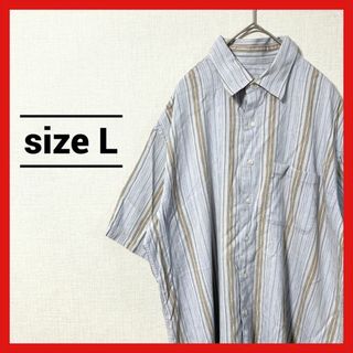 90s 古着 ノーブランド 半袖シャツ トップス ゆるダボ L (シャツ)