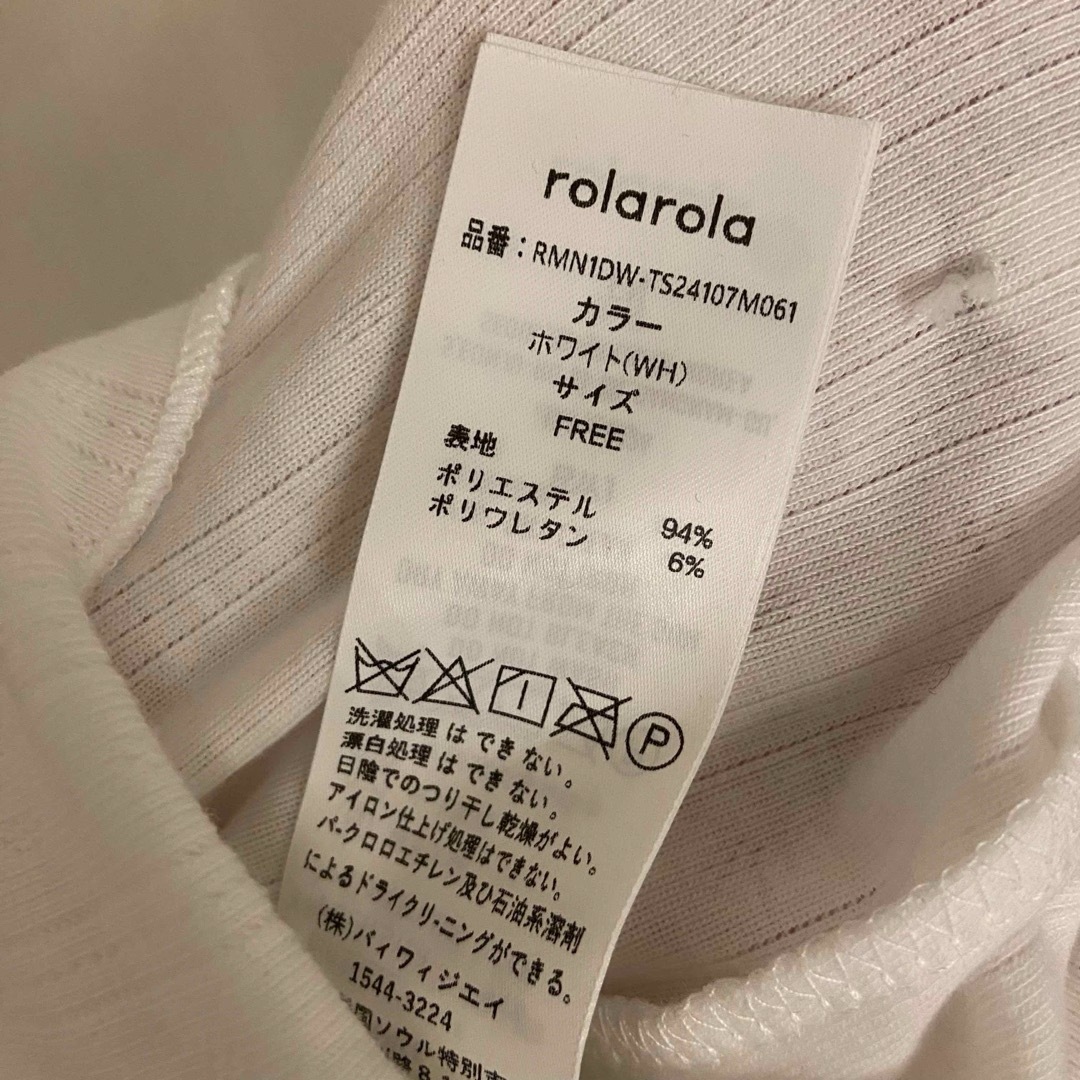 Rolarola LACE PUNCHING T-SHIRT WHITE レディースのトップス(Tシャツ(長袖/七分))の商品写真