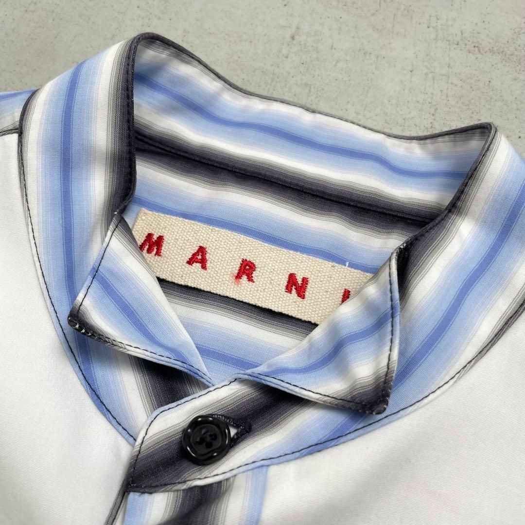 Marni(マルニ)の【美品】MARNI マルニ ストライプ 切替 オーバーサイズ シャツ 36 レディースのトップス(シャツ/ブラウス(長袖/七分))の商品写真