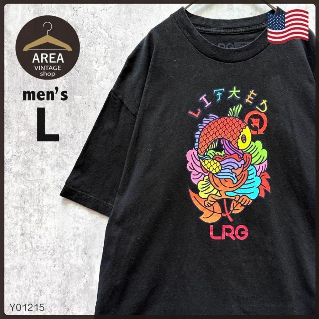 LRG(エルアールジー)のLRGTシャツ半袖メンズ古着Lアメリカブラック黒USAストリートファッション メンズのトップス(Tシャツ/カットソー(半袖/袖なし))の商品写真