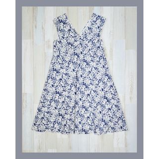 ストロベリーフィールズ(STRAWBERRY-FIELDS)の10【美品】ストロベリーフィールズ 夏らしい爽やかなネイビー♡ひざ丈ワンピース(ひざ丈ワンピース)