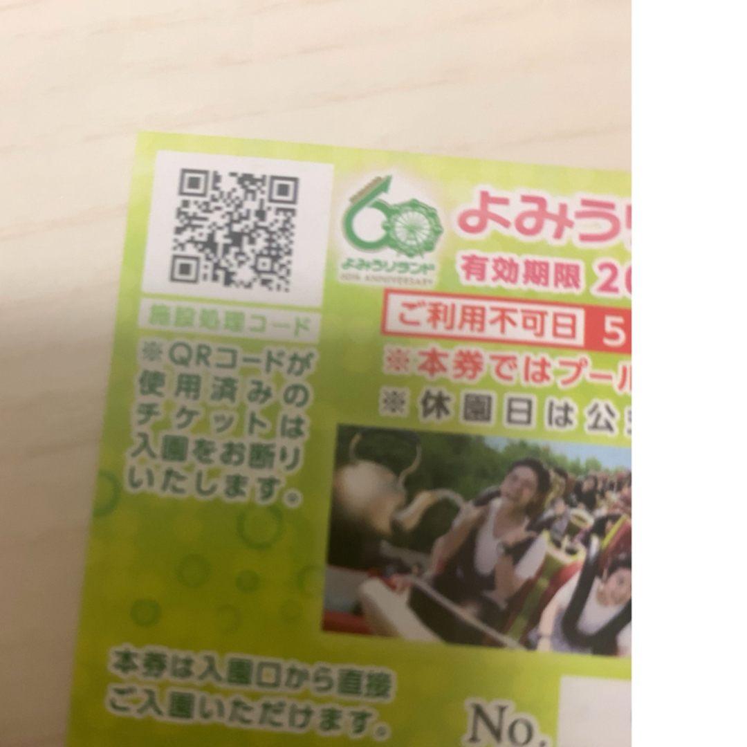 よみうりランド　入場　乗り物1回　6月末まで チケットの施設利用券(遊園地/テーマパーク)の商品写真