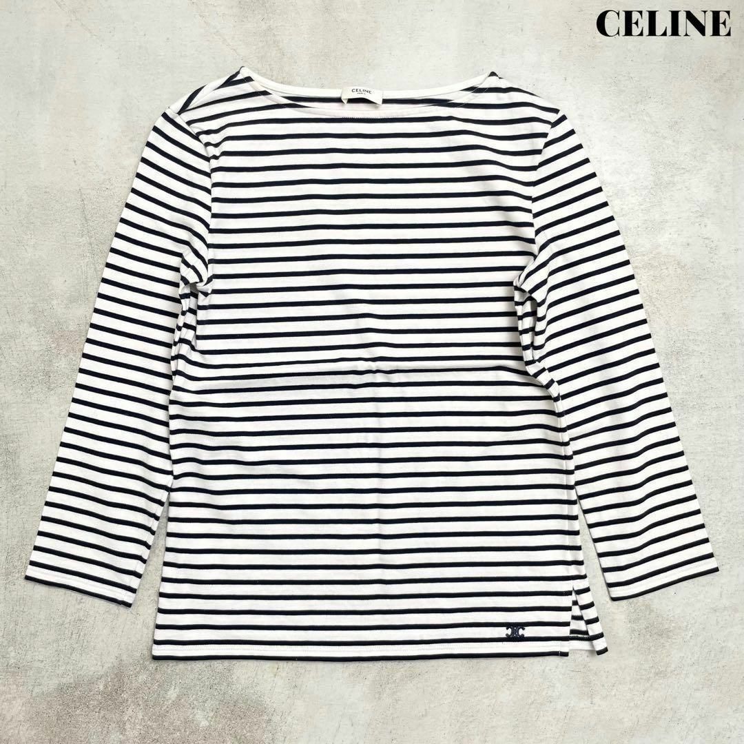 celine(セリーヌ)の【美品】CELINE セリーヌ ボーダー Tシャツ ロンT マカダム柄 エディ レディースのトップス(Tシャツ(長袖/七分))の商品写真