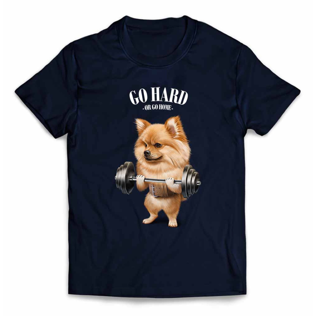 オレンジ ポメラニアン いぬ 犬 筋トレ Tシャツ メンズ レディース キッズ メンズのトップス(Tシャツ/カットソー(半袖/袖なし))の商品写真