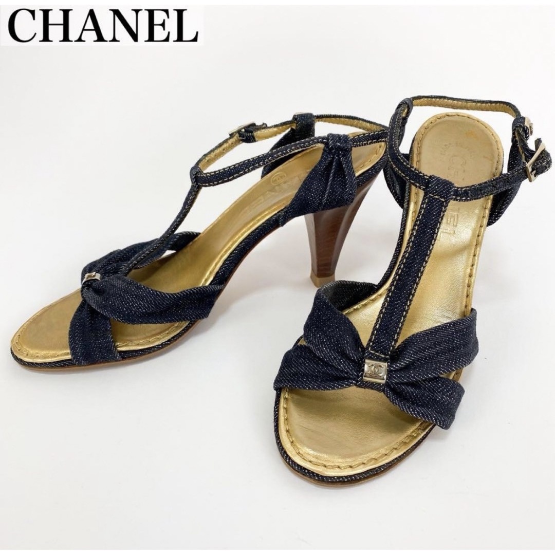 CHANEL(シャネル)の美品 CHANEL シャネル ヒールサンダル 36.5 レディースの靴/シューズ(サンダル)の商品写真