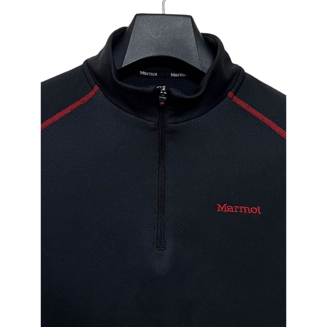 MARMOT(マーモット)の匿名発送　美品　Marmot ハーフジップウェアー　サイズM ブラック スポーツ/アウトドアのアウトドア(登山用品)の商品写真