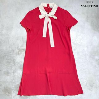 RED VALENTINO - 【美品】RED VALENTINO ヴァレンティノ 丸襟 ボウタイ ワンピース