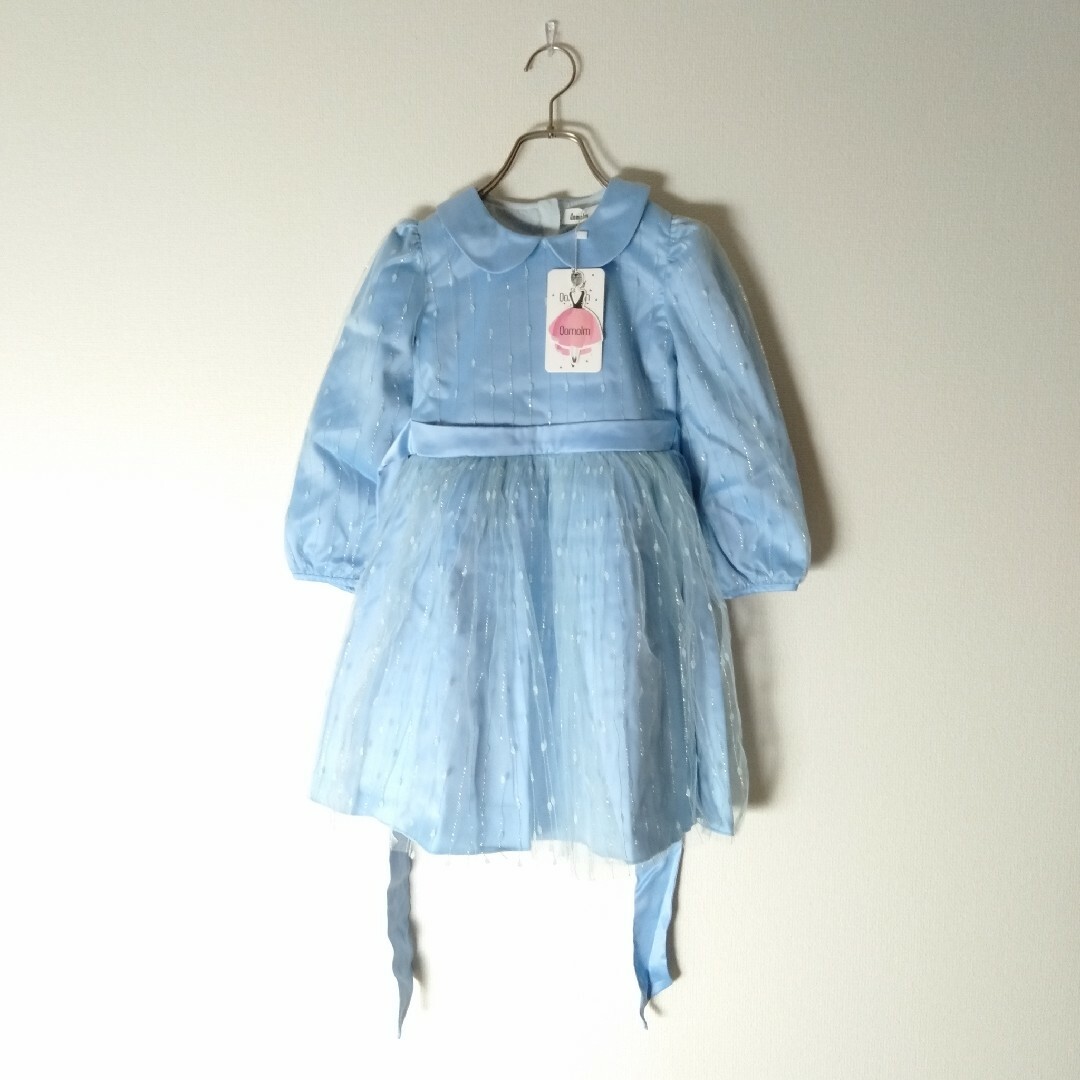 【未使用 Qomolm 子供ドレス 保管用カバー付き A724 キッズ/ベビー/マタニティのキッズ服女の子用(90cm~)(ドレス/フォーマル)の商品写真