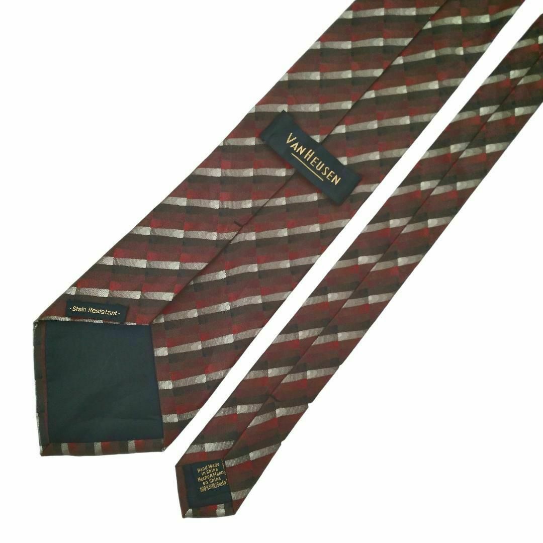 VAN HEUSEN ネクタイ レジメンタルストライプ ハンドメイド u57 メンズのファッション小物(ネクタイ)の商品写真