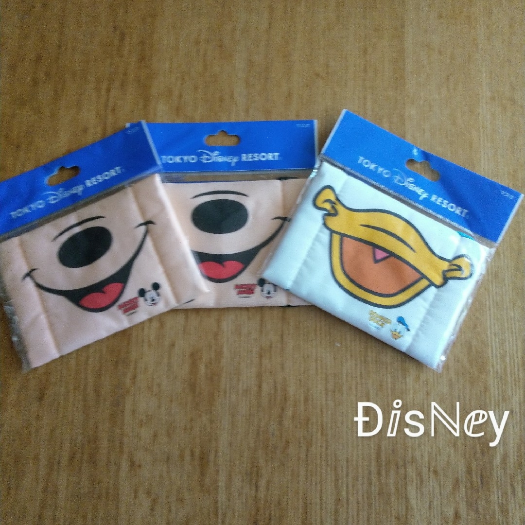 Disney(ディズニー)のディズニー ガーゼ マスク ミッキー ドナルド 3ケ セット エンタメ/ホビーのおもちゃ/ぬいぐるみ(キャラクターグッズ)の商品写真