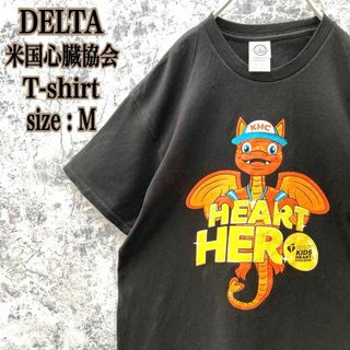 DELTA - IT68 US古着デルタアメリカ心臓協会ハートヒーローキャラクターロゴTシャツ