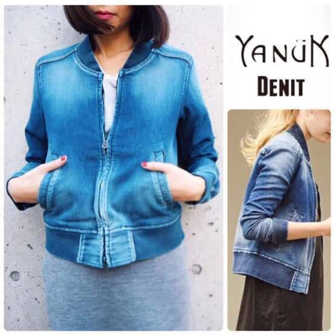 YANUK(ヤヌーク)のYANUK ヤヌーク DENIT デニム ジャケット BOMBER 新品 XS レディースのジャケット/アウター(Gジャン/デニムジャケット)の商品写真