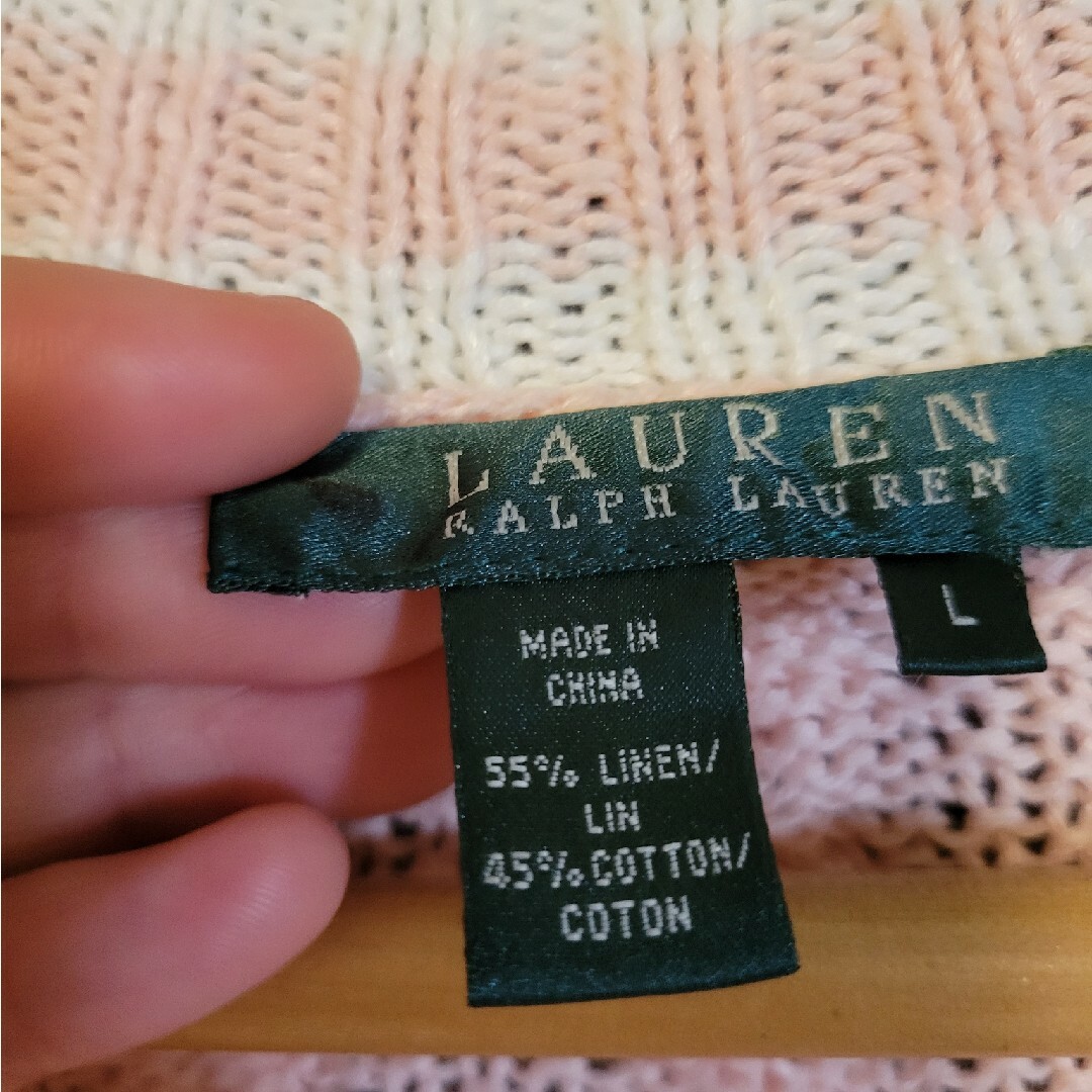 Ralph Lauren(ラルフローレン)のローレン ラルフローレン サマーニット ピンク レディースのトップス(ニット/セーター)の商品写真