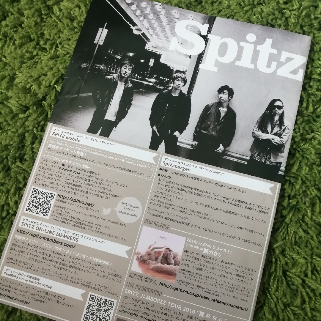 Spitz　スピッツ　ロックロックこんにちは！　チラシ　情報誌　ステッカー エンタメ/ホビーのコレクション(印刷物)の商品写真