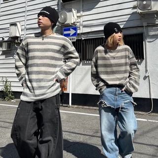 【one will】see-through border spring knit(ニット/セーター)