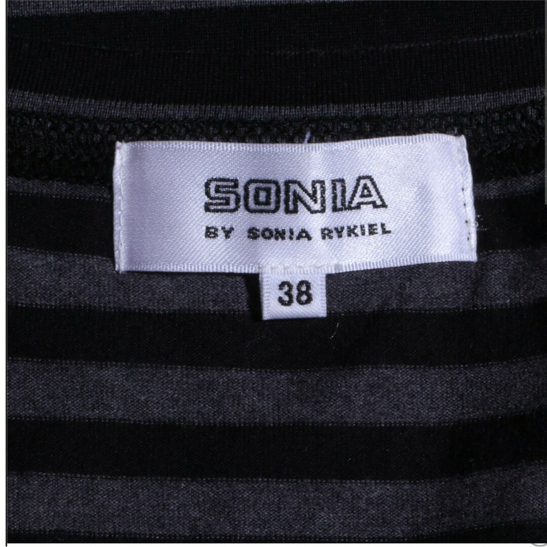 SONIA RYKIEL(ソニアリキエル)の★美品★ソニアリキエル トップス カットソー Tシャツ ボーダー グレー M レディースのトップス(カットソー(長袖/七分))の商品写真