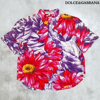 【美品】DOLCE&GABBANA ドルチェアンドガッバーナ 花柄 半袖 シャツ(シャツ/ブラウス(半袖/袖なし))