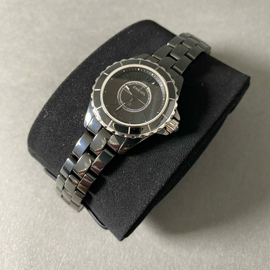 CHANEL(シャネル)のCHANEL シャネル J12 Ref:H4196 インテンスブラック 29mm レディース クォーツ腕時計 セラミック レディースのファッション小物(腕時計)の商品写真