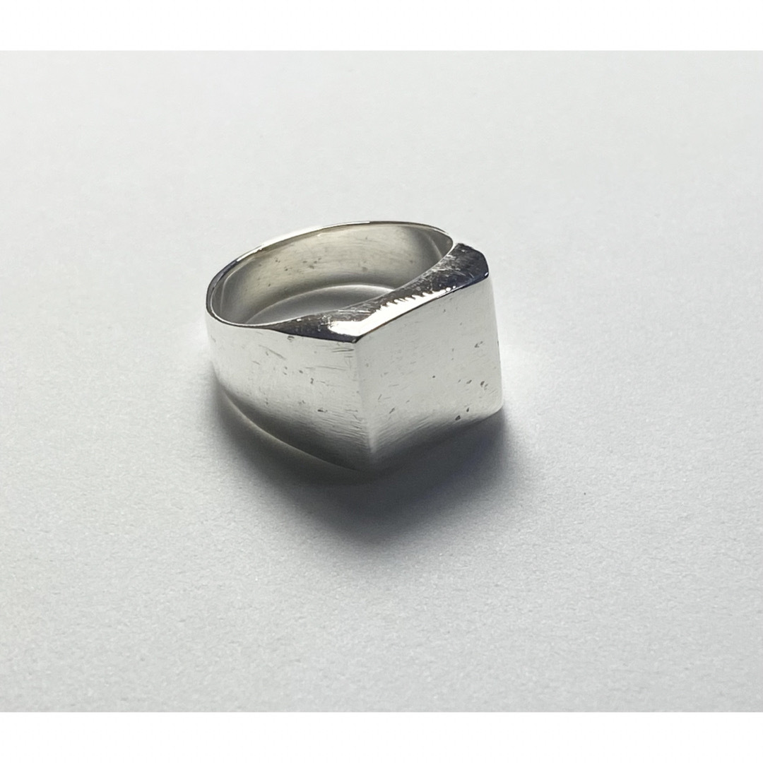 クッションポリッシュ　スターリングシルバー925リング　スクエアシグネットcアB メンズのアクセサリー(リング(指輪))の商品写真