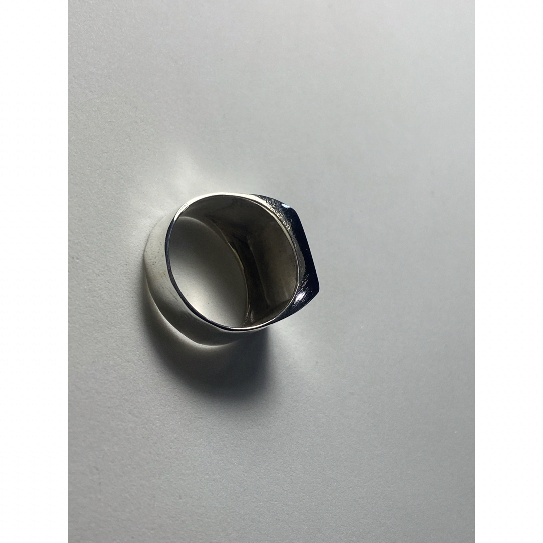 クッションポリッシュ　スターリングシルバー925リング　スクエアシグネットcアB メンズのアクセサリー(リング(指輪))の商品写真